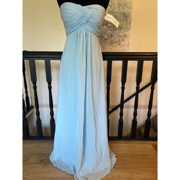 Christina Wu Dresses & Skirts - Christina Wu Celebration 22499 Capri Blue Strapless Chiffon Gown Dress Womens 6
